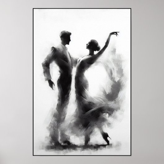 Flamenco-DDuo Abstraktes Poster (Vorne)