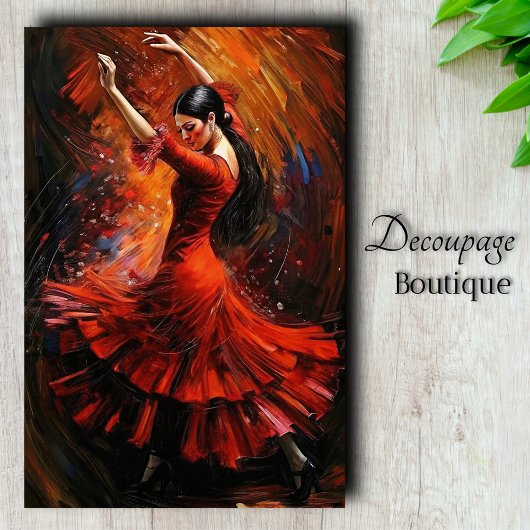 Flamenco-Feuerdekoupage Seidenpapier