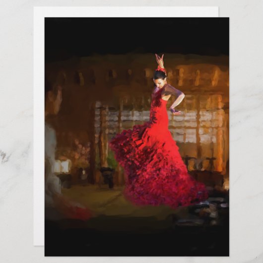 Flamenco feuert Teehaus in Tokio, Japan Briefbogen (Vorne/Hinten)