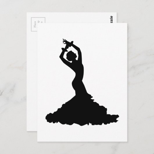 Flamenco-Frau Postkarte (Vorne/Hinten)