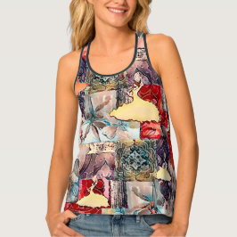Flamenco-Garten Frauenhändlerspitze Tanktop