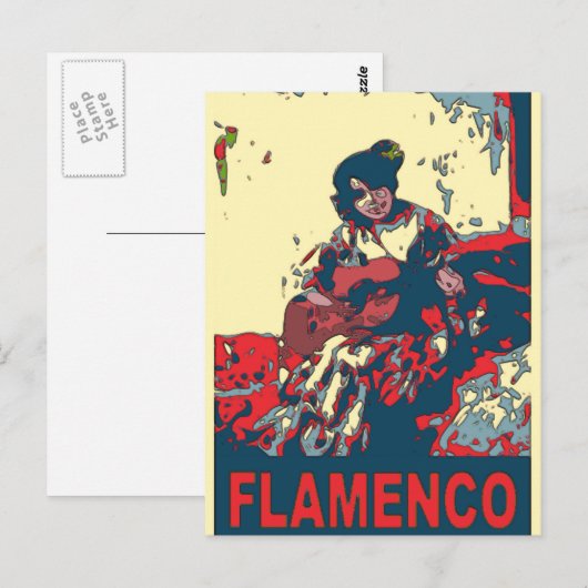 Flamenco Guitar Postkarte (Vorne/Hinten)