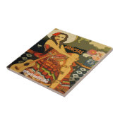Flamenco Guitar Woman, Text hinzufügen, Tile Mural Fliese (Seite)