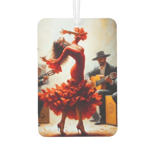 Flamenco High Fashion Latina Dancer Lateinisch Spa Autolufterfrischer (Rückseite)