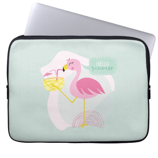 Flamenco Hola Verano Laptopschutzhülle (Vorderseite)