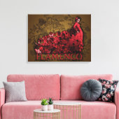 Flamenco Lady Spain Dance Rotes Schwarzes Braun Leinwanddruck (Insitu (Wohnzimmer))