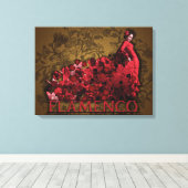 Flamenco Lady Spain Dance Rotes Schwarzes Braun Leinwanddruck (Insitu (Holzboden))