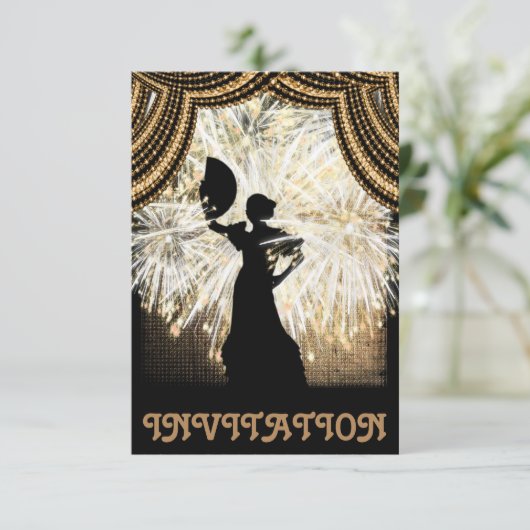 Flamenco Latin Dance Einladung (Stehend Vorderseite)