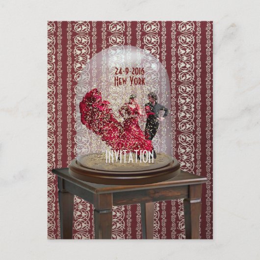 FLAMENCO LATIN DANCE EINLADUNG Postkarte (Vorderseite)