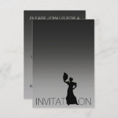 Flamenco Latin Dance Party Grau Black Ombre Einladung (Vorne/Hinten)