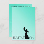 Flamenco Latin Dance Party Mint Blue Ombre Einladung (Vorne/Hinten)