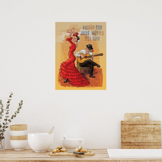 Flamenco Passion - Spanisches Kunstposter Poster (Küche)