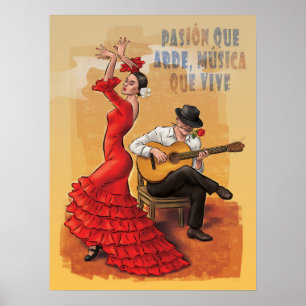 Flamenco Passion - Spanisches Kunstposter Poster