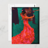 Flamenco Postkarte (Vorne/Hinten)