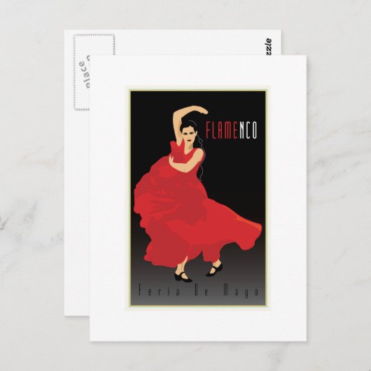 Flamenco Postkarte (Vorne/Hinten)