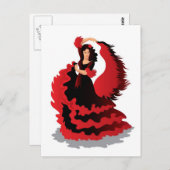 Flamenco Postkarte (Vorne/Hinten)