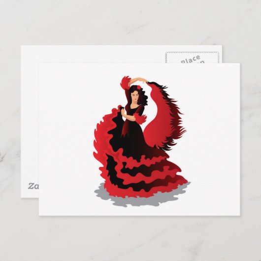 Flamenco Postkarte (Vorne/Hinten)