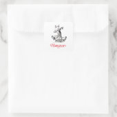 Flamenco Quadratischer Aufkleber (Tasche)