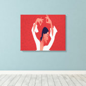 Flamenco Rote Kunst Leinwanddruck (Insitu (Holzboden))