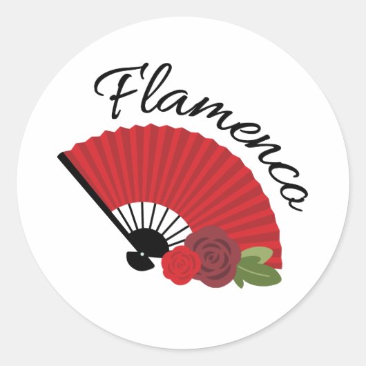 Flamenco Runder Aufkleber (Vorderseite)