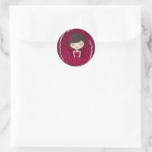 Flamenco Runder Aufkleber (Tasche)