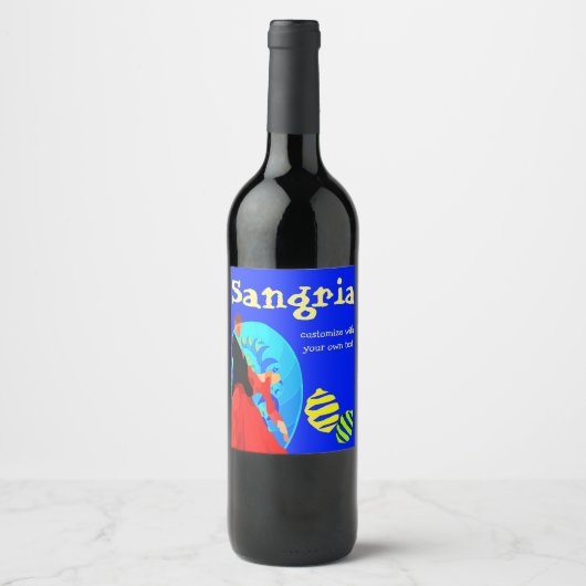 Flamenco Sangria Weinetikett (Vorderseite)