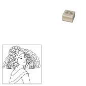 Flamenco Spanish Lady With Fan Ink art Drawing Gummistempel (Stempel)