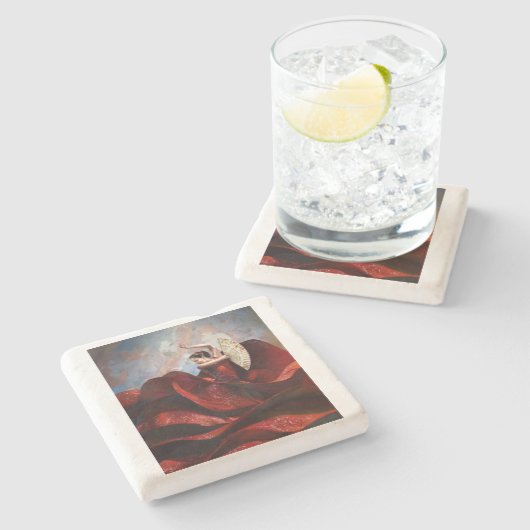 ‚Flamenco‘ Steinuntersetzer (Seitenansicht)