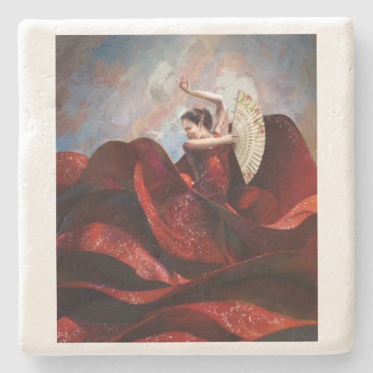 ‚Flamenco‘ Steinuntersetzer (Vorderseite)