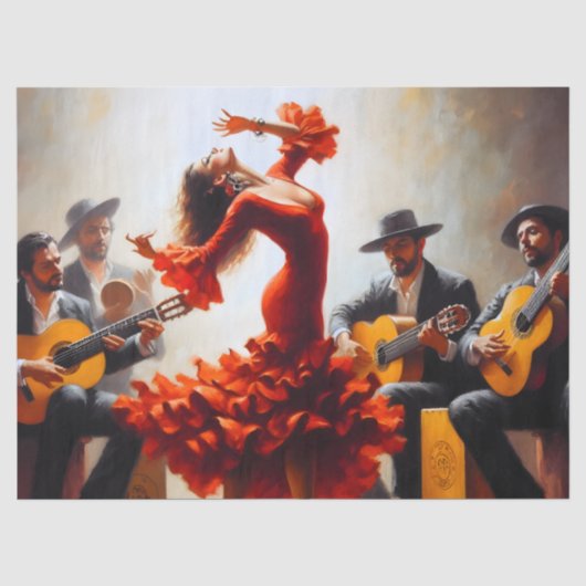 Flamenco Tancing Ephemera Möbeldekoupage Seidenpapier (Vorderseite)