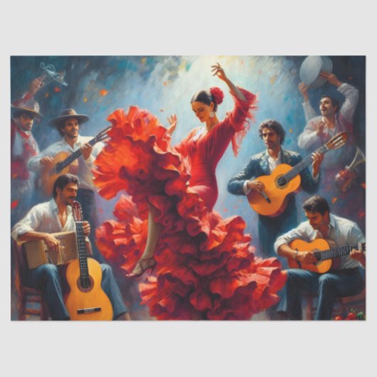 Flamenco Tancing Ephemera Möbeldekoupage Seidenpapier (Vorderseite)
