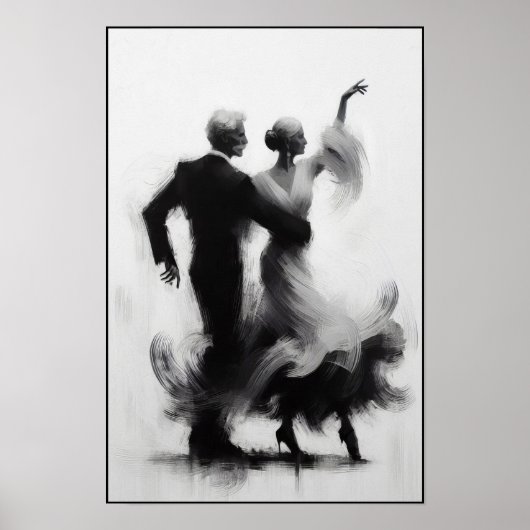 Flamenco-Tanz-Duo Abstract Poster (Vorne)