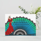 Flamenco-Tanz Einladung (Stehend Vorderseite)
