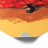 Flamenco-Tanz - Illustriert Art Poster (kein Text) (Ecke)