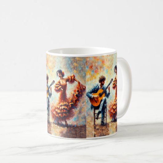 Flamenco-Tanz Kaffeetasse (VorderseiteRechts)