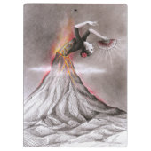 Flamenco tanzende Frau Vulkan surreal Bleistiftkun Klemmbrett (Rückseite)