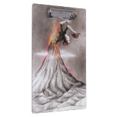 Flamenco tanzende Frau Vulkan surreal Bleistiftkun Klemmbrett (Rechts)