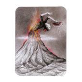 Flamenco tanzende Frau Vulkan surreal Bleistiftkun Magnet (Vertikal)