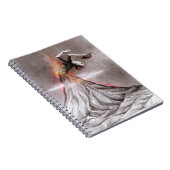 Flamenco tanzende Frau Vulkan surreal Bleistiftkun Notizblock (Rechte Seite)