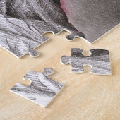 Flamenco tanzende Frau Vulkan surreal Bleistiftkun Puzzle (Seite)