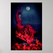 Flamenco-Tänzer im Feuer Poster (Vorne)
