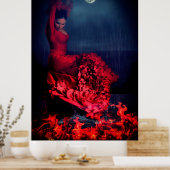 Flamenco-Tänzer im Feuer Poster (Küche)