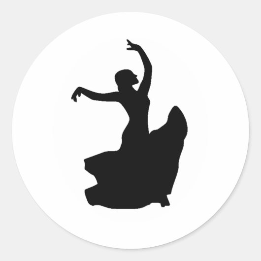 Flamenco-Tänzer im weißen Kreis Runder Aufkleber (Vorderseite)