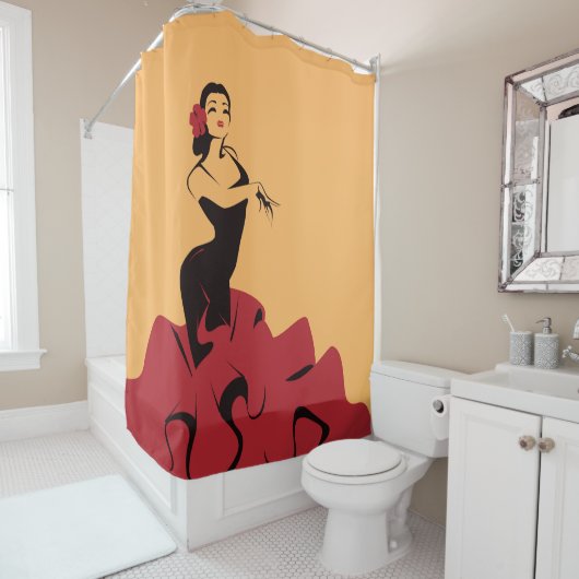 Flamenco-Tänzer in einer spektakulären Pose Duschvorhang (Beispiel)