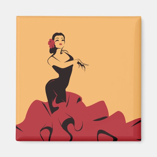 Flamenco-Tänzer in einer spektakulären Pose Magnet (Vorne)
