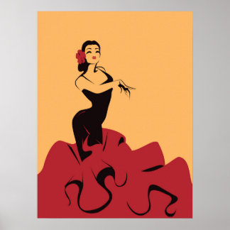 Flamenco-Tänzer in einer spektakulären Pose Poster