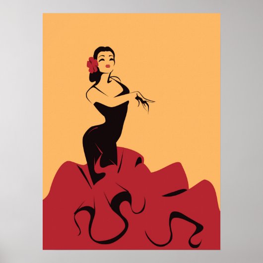 Flamenco-Tänzer in einer spektakulären Pose Poster (Vorne)