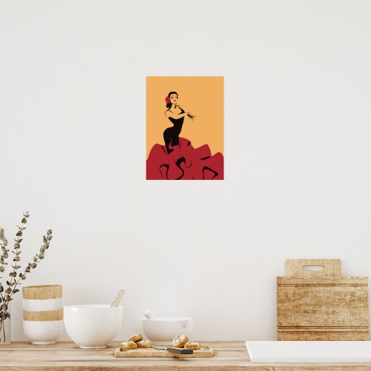 Flamenco-Tänzer in einer spektakulären Pose Poster (Küche)