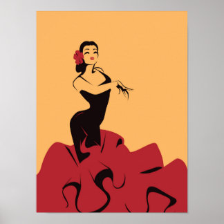 Flamenco-Tänzer in einer spektakulären Pose Poster