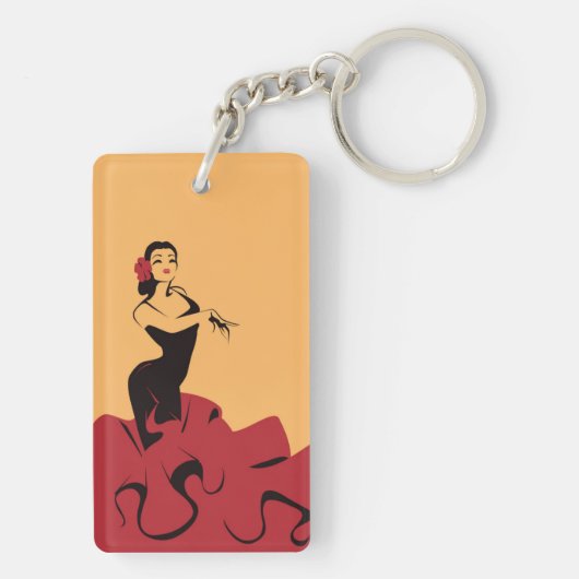 Flamenco-Tänzer in einer spektakulären Pose Schlüsselanhänger (Rückseite)
